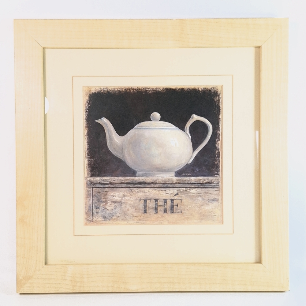 Arnie R. Fisk "The De Provence" Teapot Print On Board Faux Wood Frame, 12 5/8"